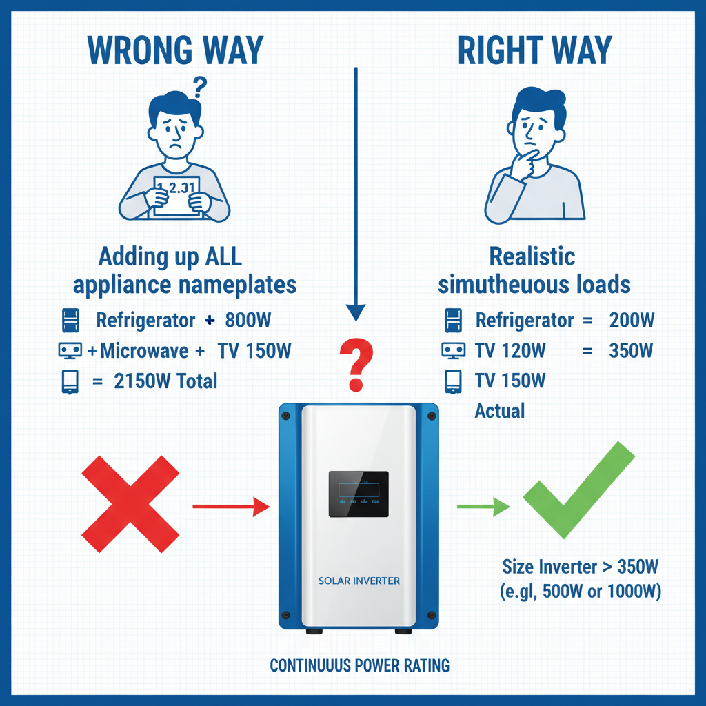 Solar Inverter Sizing: Match Load Without Overbuying